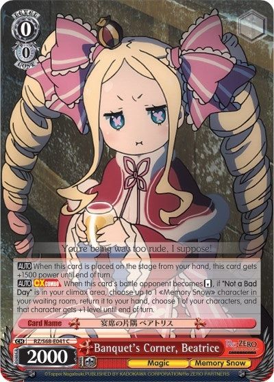 Banquet’s Corner Beatrice (68041) [RZ/S68] - Weiss Schwarz Single