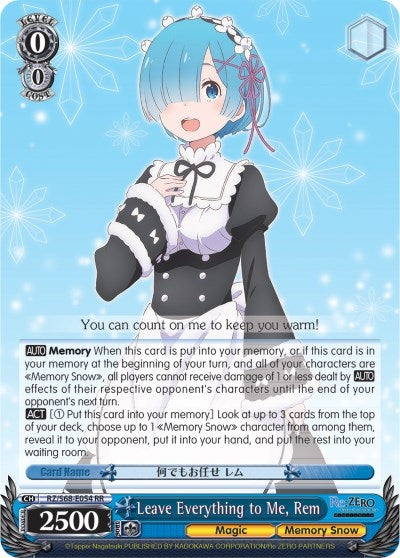 Leave Everything to Me Rem (68054) [RZ/S68] - Weiss Schwarz Single