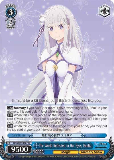 The World Reflected in Her Eyes Emilia (68056) [RZ/S68] - Weiss Schwarz Single
