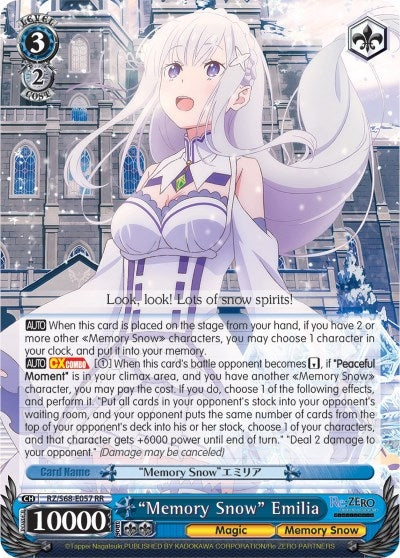 ’Memory Snow’ Emilia (68057) [RZ/S68] - Weiss Schwarz Single