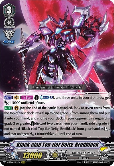 Black-clad Top-tier Deity Bradblack (8012) [V-BT08] - Cardfight Vanguard Single
