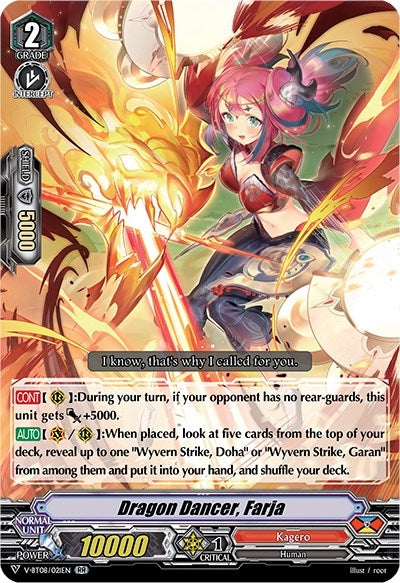 Dragon Dancer Farja (8021) [V-BT08] - Cardfight Vanguard Single