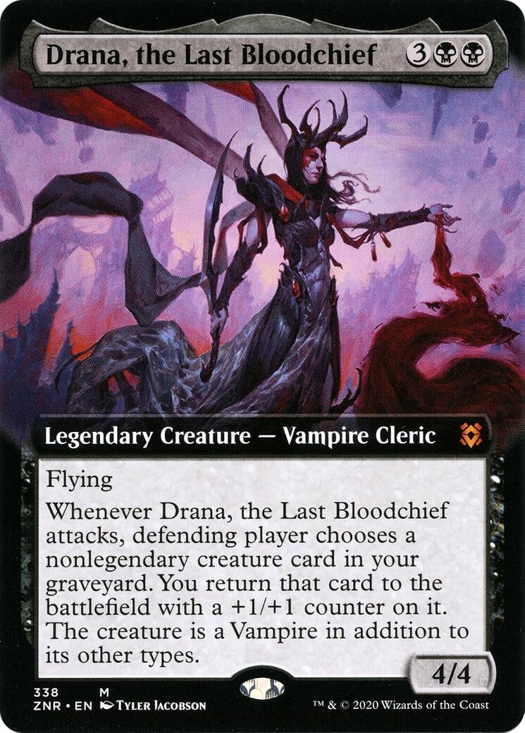 Drana the Last Bloodchief (Extended Art) (338) [ZNR] - MTG Single