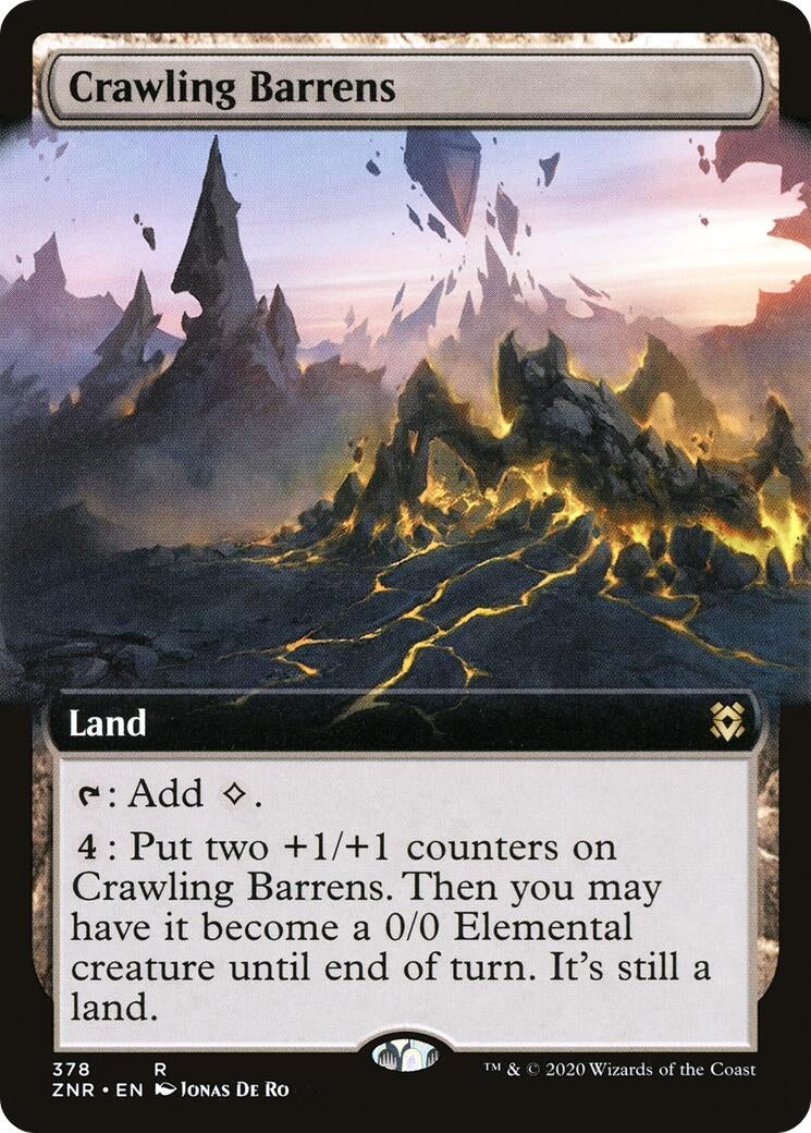 Crawling Barrens (Extended Art) (378) [ZNR] - MTG Single