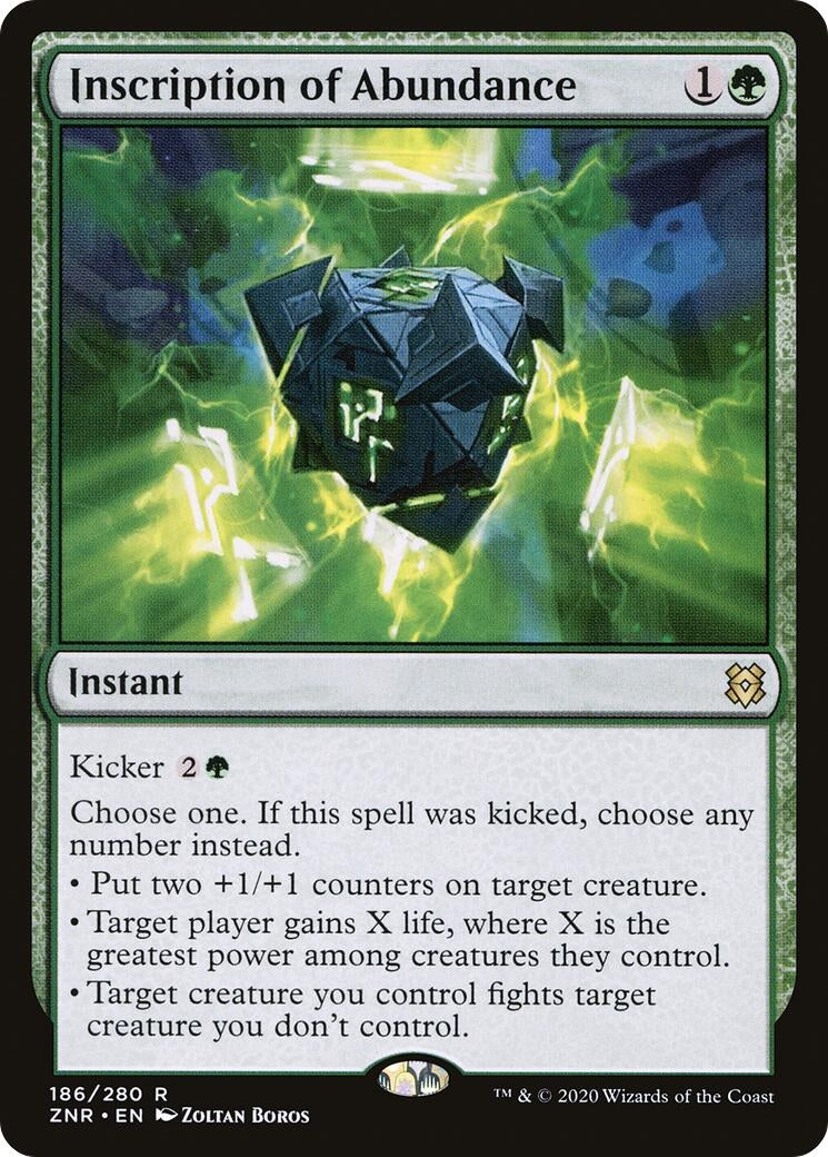 Inscription of Abundance (186) [ZNR] - MTG Single
