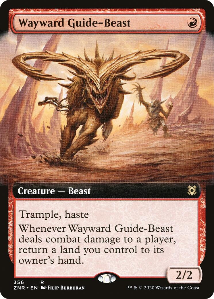 Wayward Guide-Beast (Extended Art) (356) [ZNR] - MTG Single