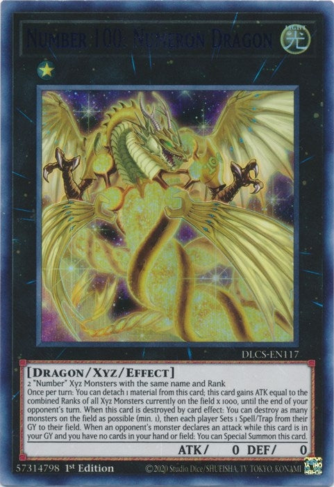 Number 100: Numeron Dragon (Green) (117) (DLCS) - YuGiOh Single