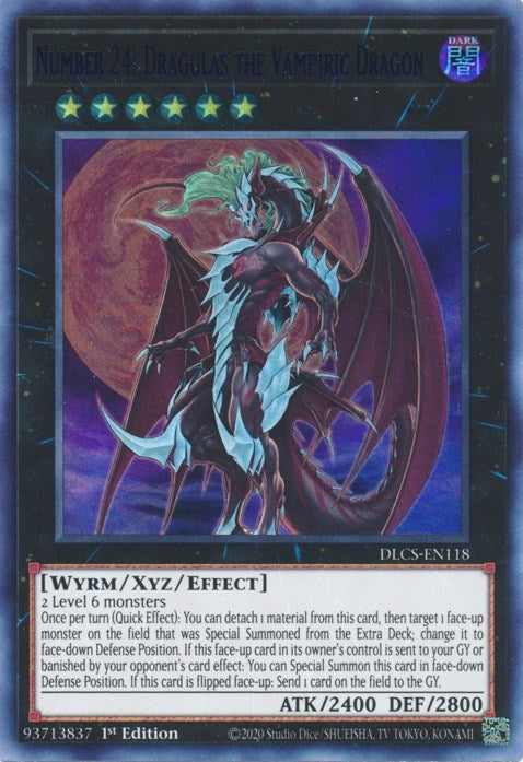 Number 24: Dragulas the Vampiric Dragon (Blue) (118) (DLCS) - YuGiOh Single