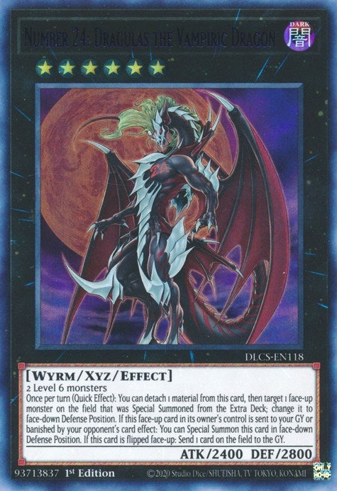 Number 24: Dragulas the Vampiric Dragon (Purple) (118) (DLCS) - YuGiOh Single