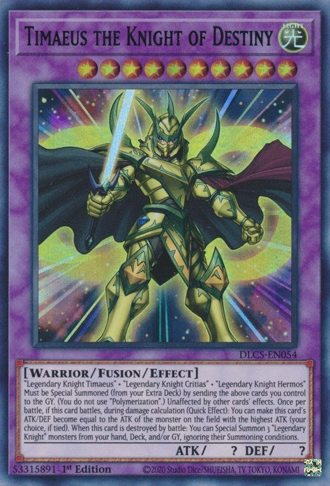 Timaeus the Knight of Destiny (Purple) (54) (DLCS) - YuGiOh Single