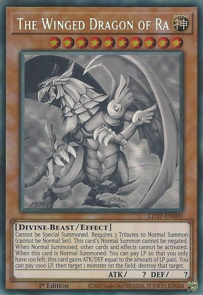 The Winged Dragon of Ra (Ghost Rare) (7000) (LED7) - YuGiOh Single