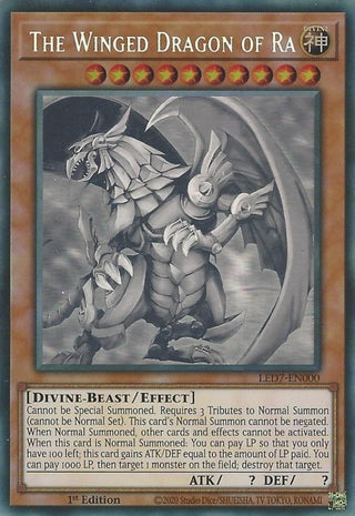 The Winged Dragon of Ra (Ghost Rare) (7000) (LED7) - YuGiOh Single
