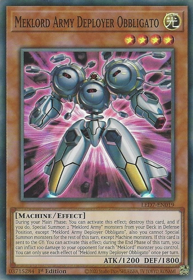 Meklord Army Deployer Obbligato (7019) (LED7) - YuGiOh Single