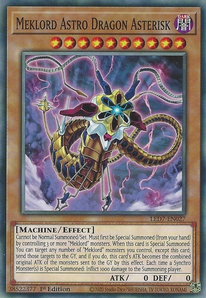 Meklord Astro Dragon Asterisk (7027) (LED7) - YuGiOh Single