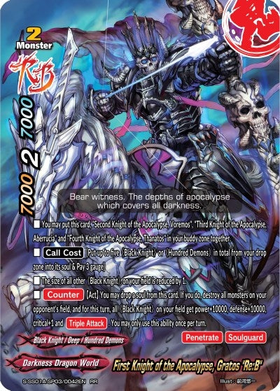 First Knight of the Apocalypse Gratos ’Re:B’ (1030042) [S-SS01A] - Future Card BuddyFight Single