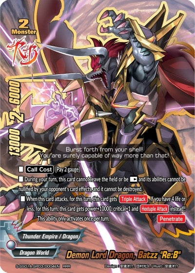 Demon Lord Dragon Batzz ’Re:B’ (1030004) [S-SS01A] - Future Card BuddyFight Single