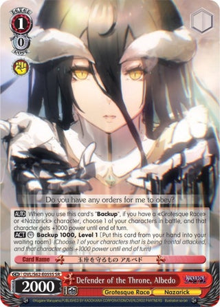 Defender of the Throne Albedo (SR) (62055) [OVL/S62] - Weiss Schwarz Single