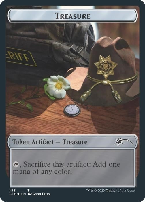Treasure // Walker (Bicycle Girl) Double-sided Token (0) [SLD] - MTG Single