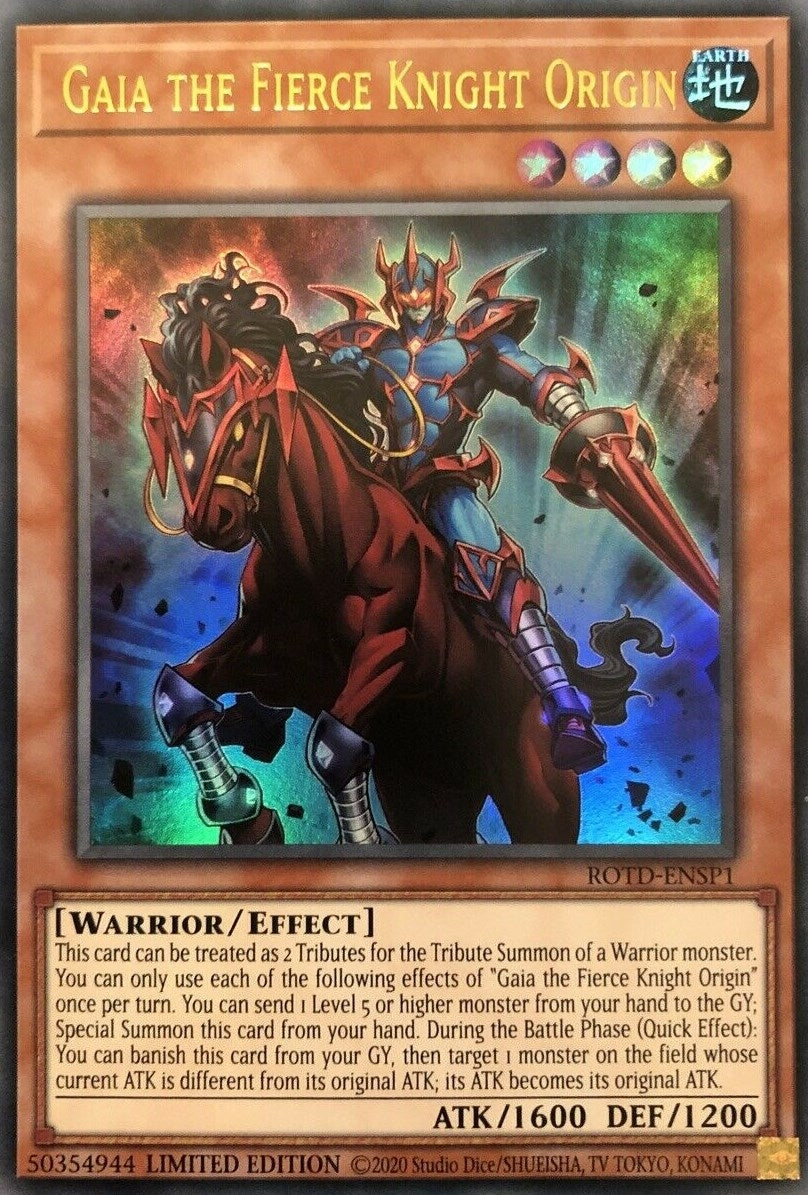 Gaia the Fierce Knight Origin (1) (ROTD) - YuGiOh Single