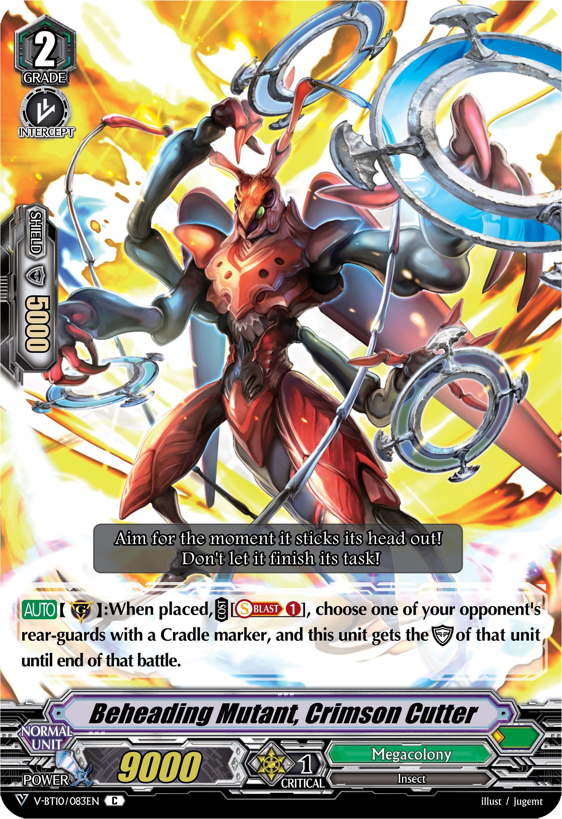 Beheading Mutant Crimson Cutter (10083) [V-BT10] - Cardfight Vanguard Single