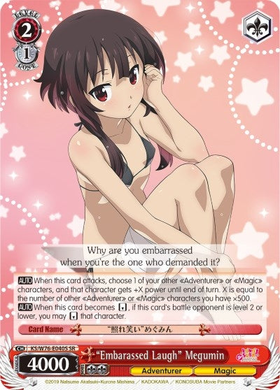 ’Embarassed Laugh’ Megumin (SR) (76040) [KS/W76] - Weiss Schwarz Single