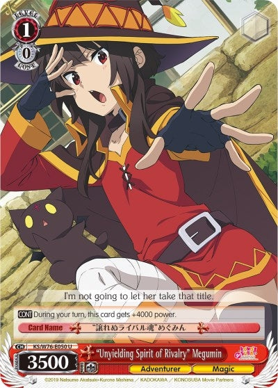 ’Unyielding Spirit of Rivalry’ Megumin (76050) [KS/W76] - Weiss Schwarz Single