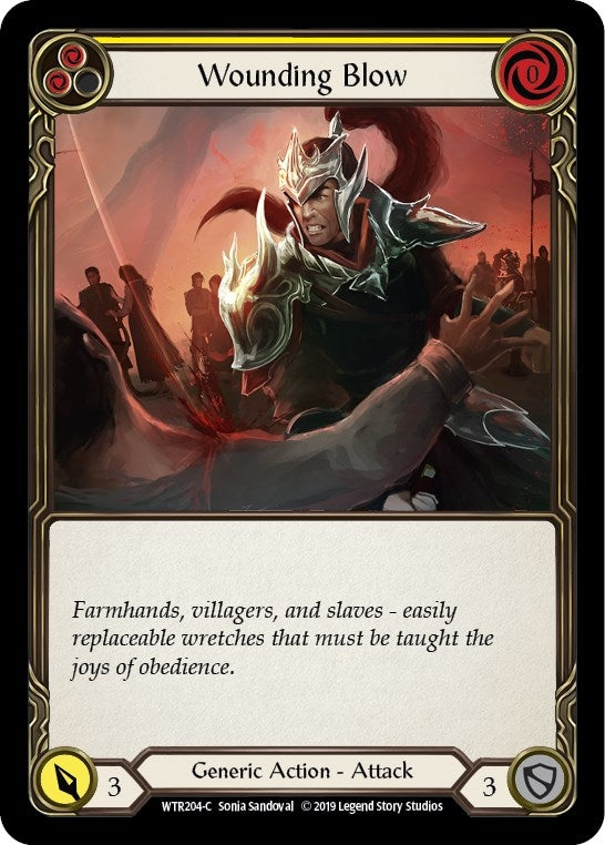 Wounding Blow (Yellow) (204) [WTR] - Flesh and Blood TCG Single
