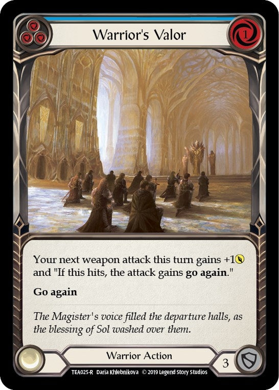 Image for Warrior's Valor (Blue) (TEA025) - Flesh and Blood TCG