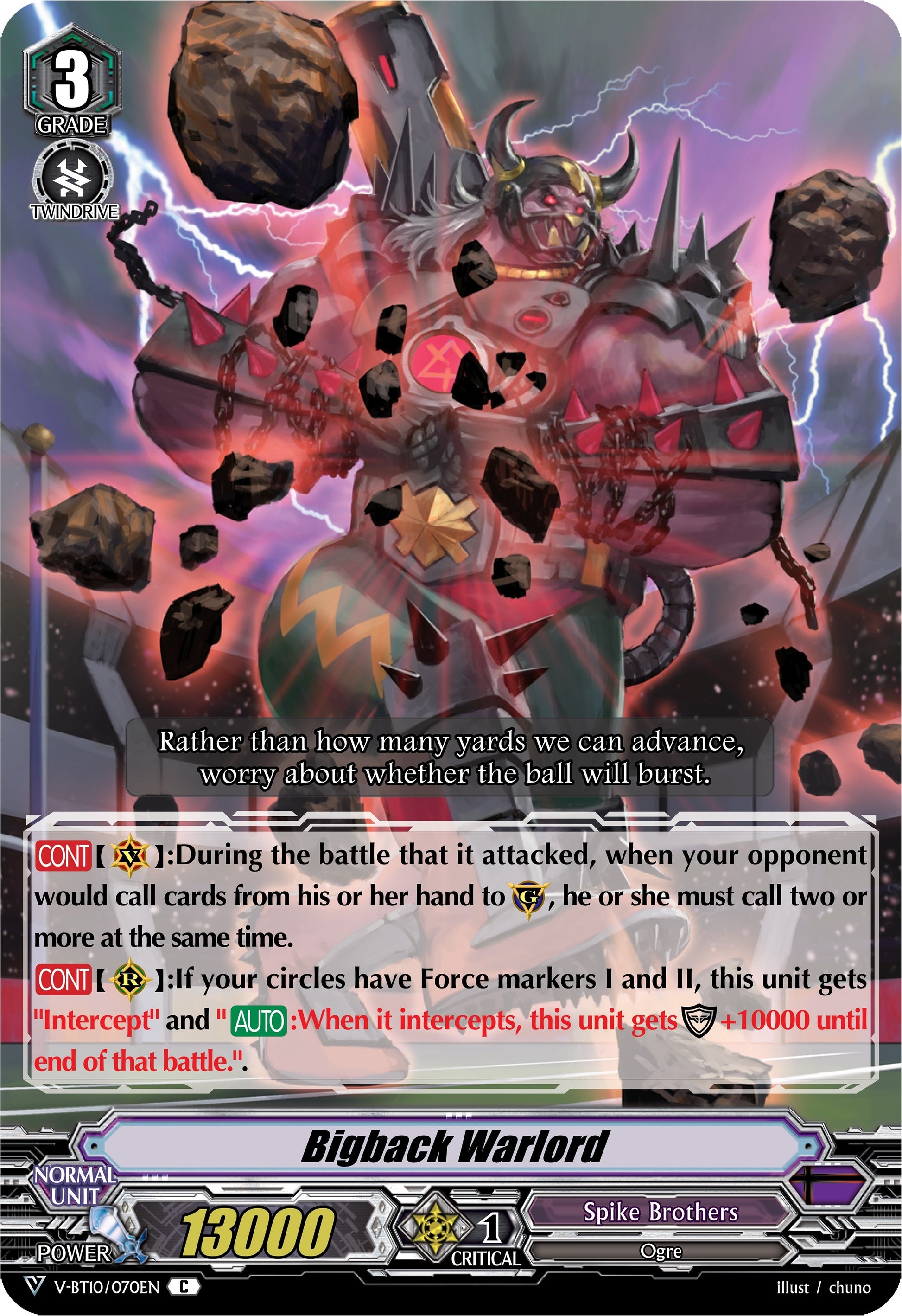 Bigback Warlord (10070) [V-BT10] - Cardfight Vanguard Single