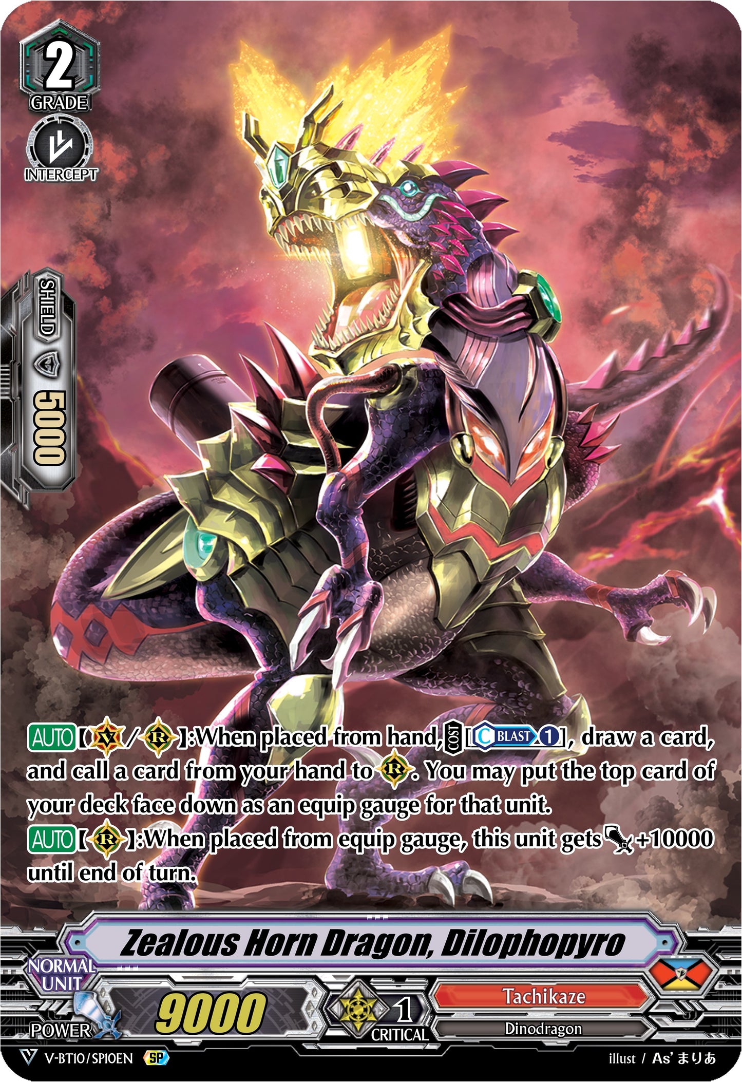 Zealous Horn Dragon Dilophopyro (SP) (1010) [V-BT10] - Cardfight Vanguard Single