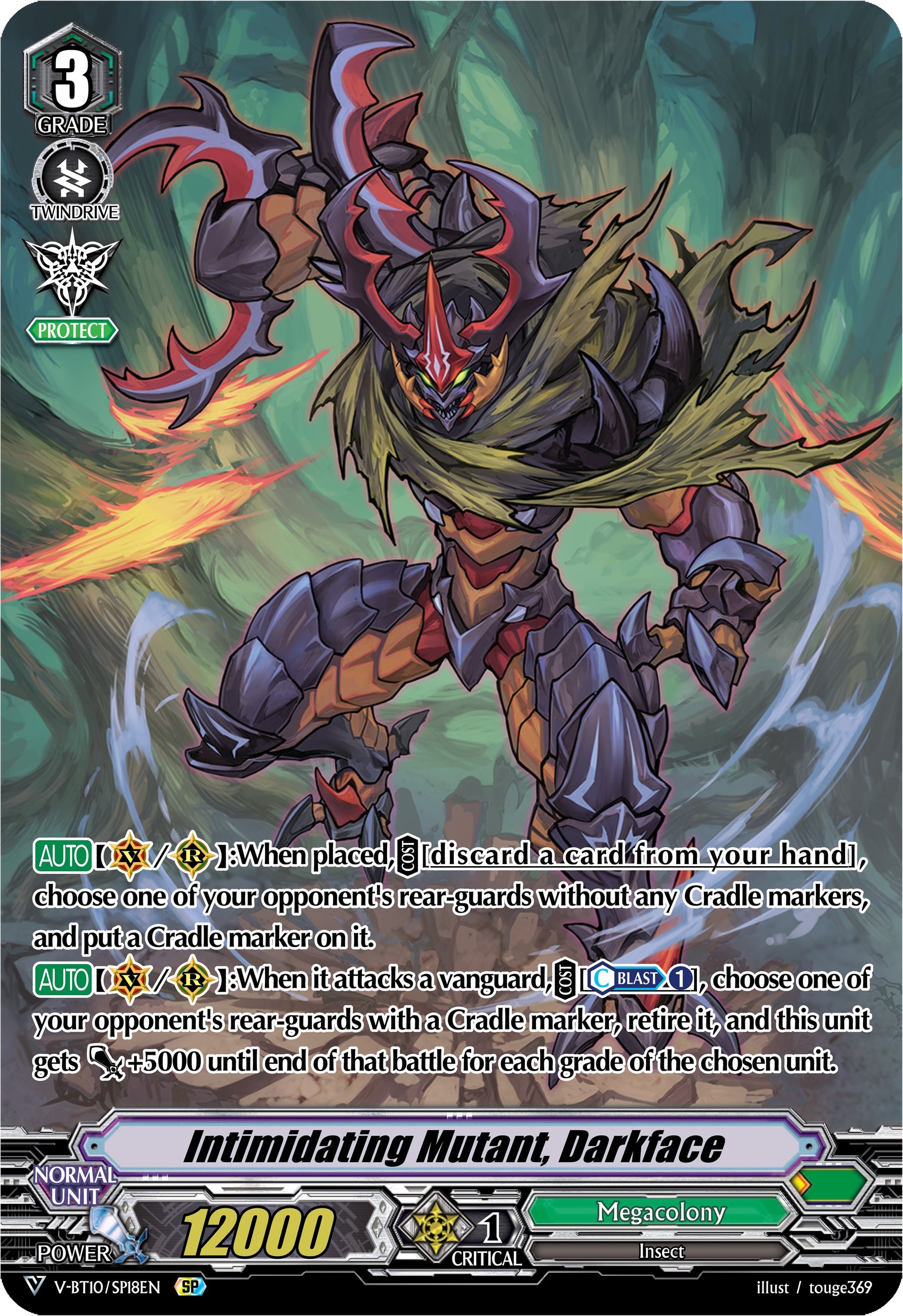 Intimidating Mutant Darkface (SP) (1018) [V-BT10] - Cardfight Vanguard Single