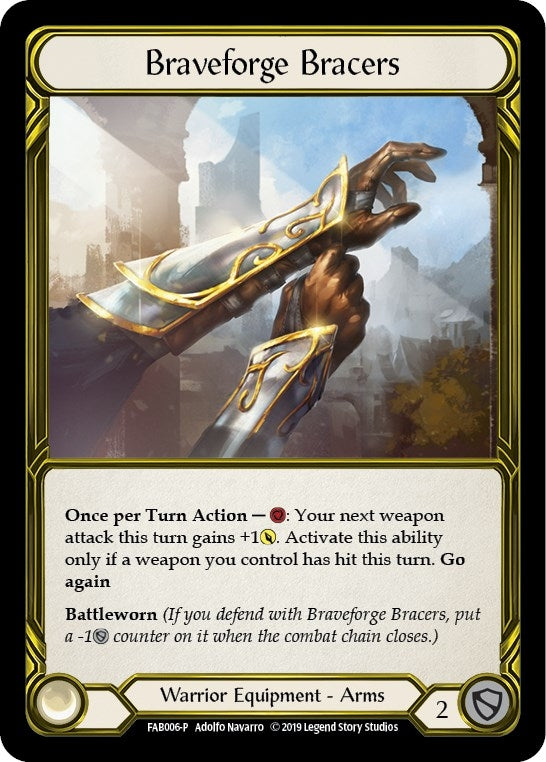 Braveforge Bracers (Golden) (6) [PR] - Flesh and Blood TCG Single