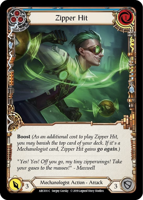 Image for Zipper Hit (Blue) (ARC031) - Flesh and Blood TCG