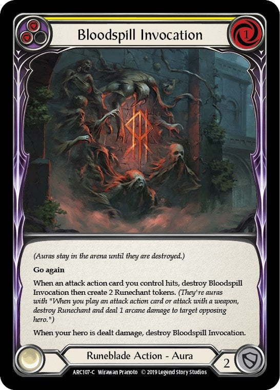 Bloodspill Invocation (Yellow) (107) [ARC] - Flesh and Blood TCG Single