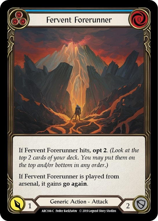 Fervent Forerunner (Blue) (184) [ARC] - Flesh and Blood TCG Single