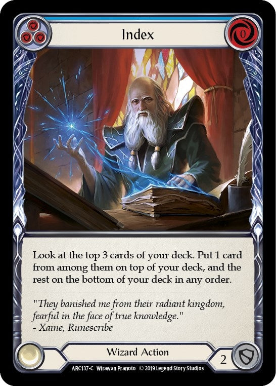 Index (Blue) (137) [ARC] - Flesh and Blood TCG Single