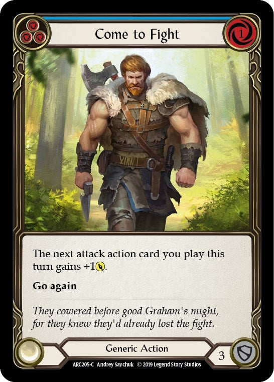 Come to Fight (Blue) (205) [ARC] - Flesh and Blood TCG Single