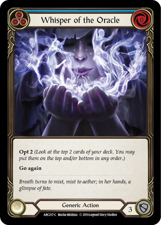 Image for Whisper of the Oracle (Blue) (ARC217) - Flesh and Blood TCG