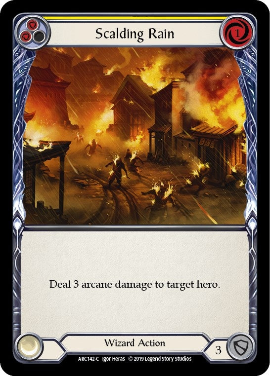 Scalding Rain (Yellow) (142) [ARC] - Flesh and Blood TCG Single