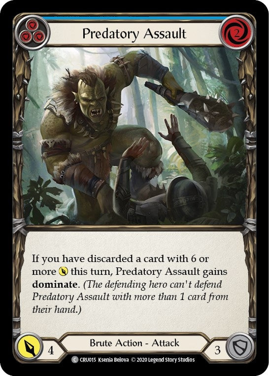 Predatory Assault (Blue) (15) [CRU] - Flesh and Blood TCG Single