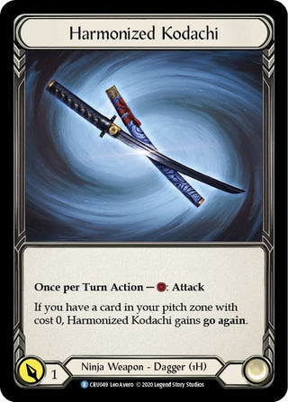 Harmonized Kodachi (Reverse) (49) [CRU] - Flesh and Blood TCG Single
