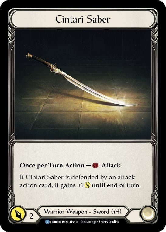 Cintari Saber (Reverse) (80) [CRU] - Flesh and Blood TCG Single