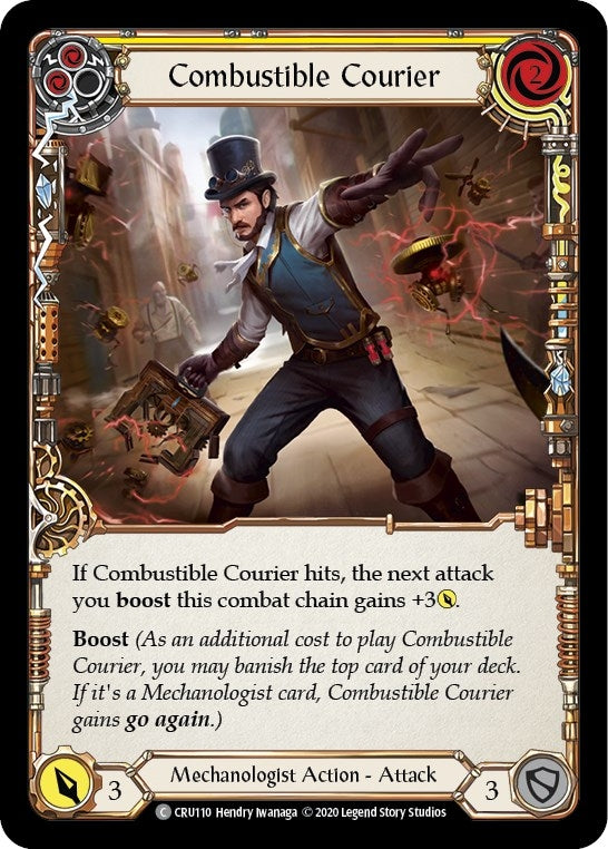 Combustible Courier (Yellow) (110) [CRU] - Flesh and Blood TCG Single