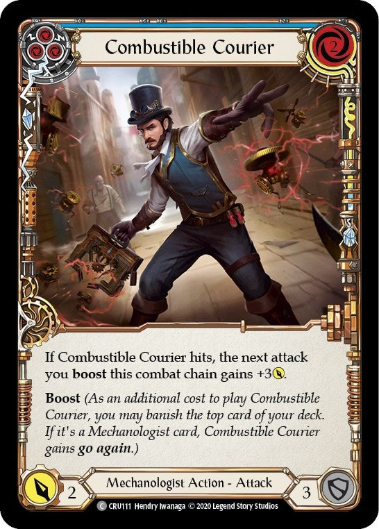 Combustible Courier (Blue) (111) [CRU] - Flesh and Blood TCG Single