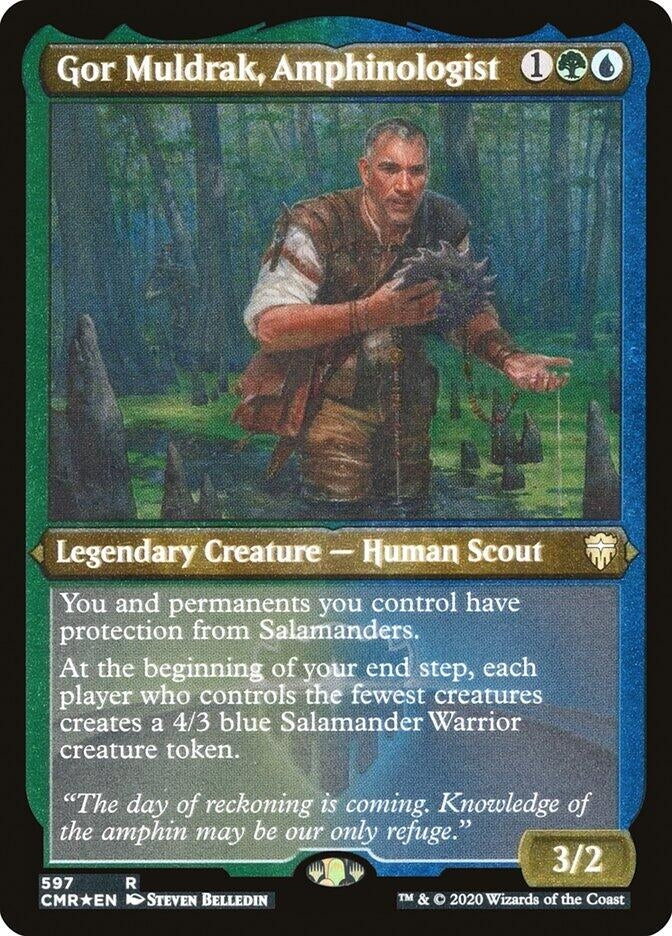 Gor Muldrak Amphinologist (Foil Etched) (597) [CMR] - MTG Single