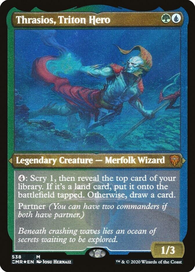 Thrasios Triton Hero (Foil Etched) (538) [CMR] - MTG Single