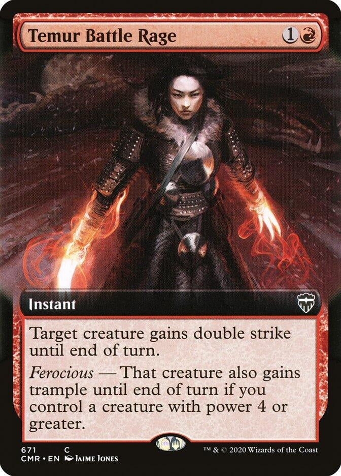 Temur Battle Rage (Extended Art) (671) [CMR] - MTG Single