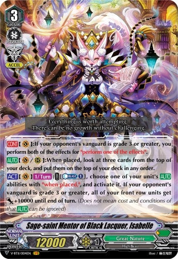 Sage-saint Mentor of Black Lacquer Isabelle (11004) [V-BT11] - Cardfight Vanguard Single