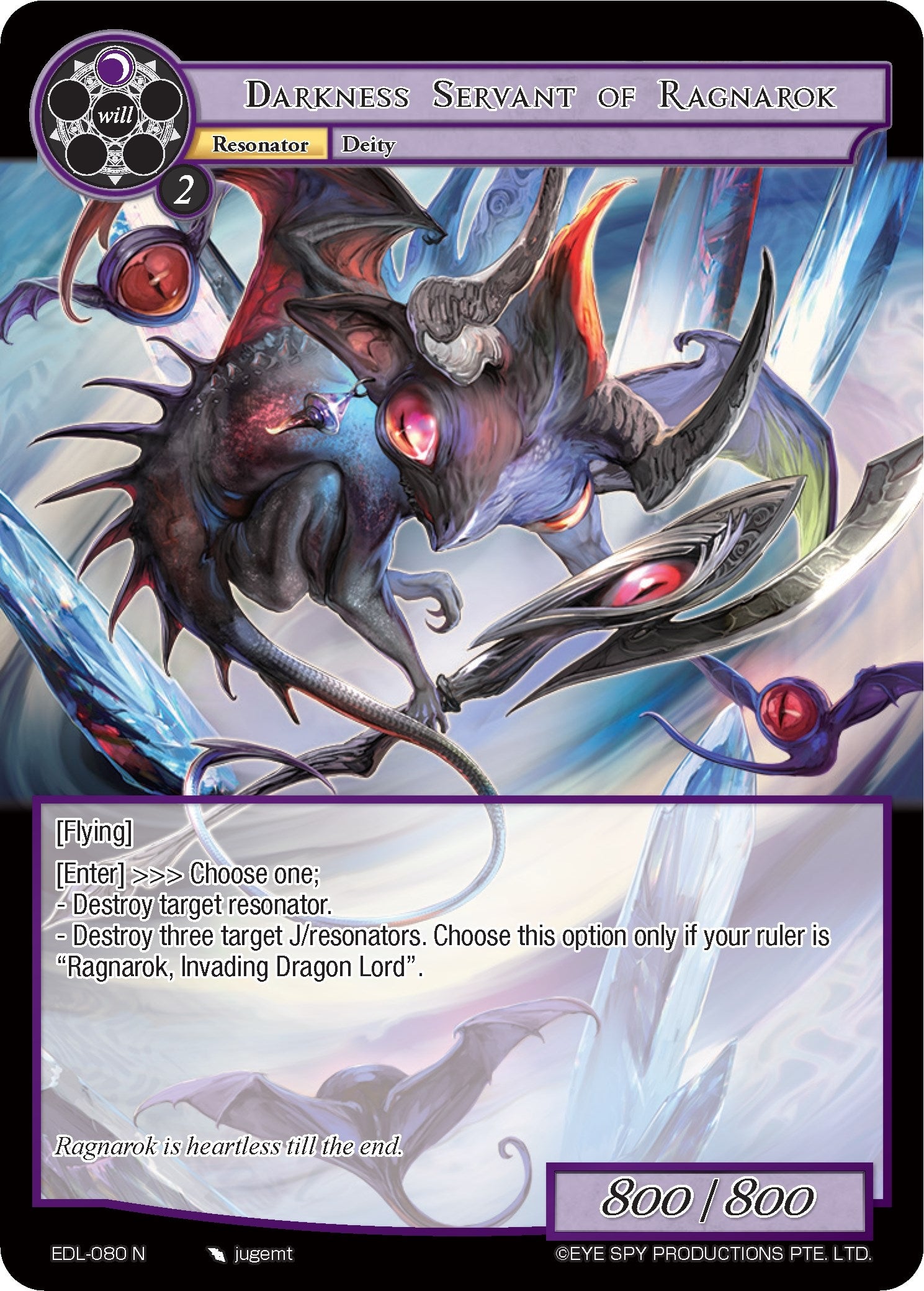 Darkness Servant of Ragnarok (80) [EDL] - Force of Will Single