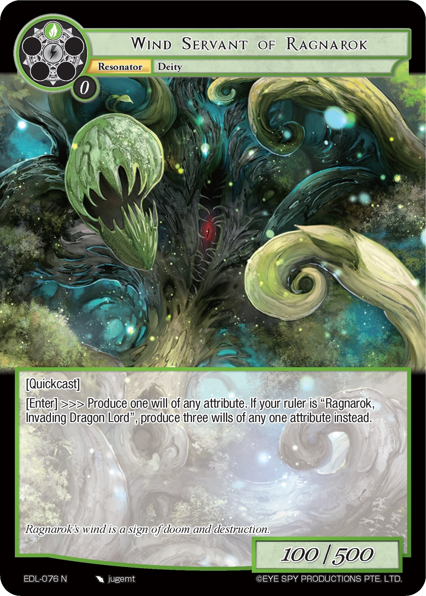 Wind Servant of Ragnarok (76) [EDL] - Force of Will Single